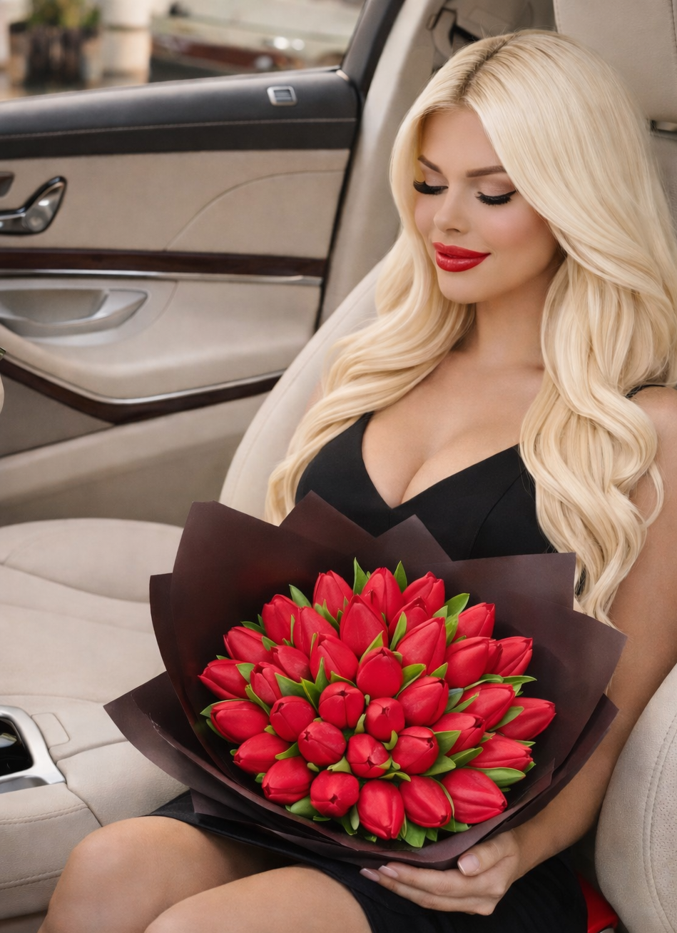 Букет от 32 изкуствени лалета