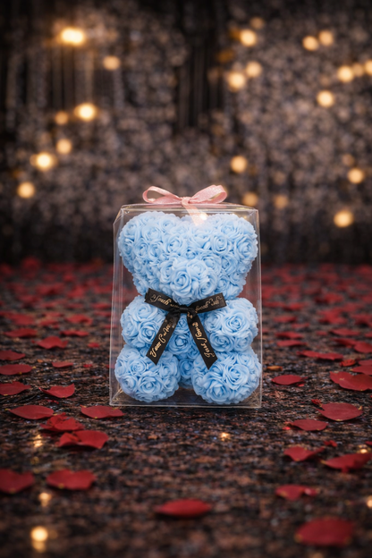 Луксозно синьо мече от вечни рози (23 см)