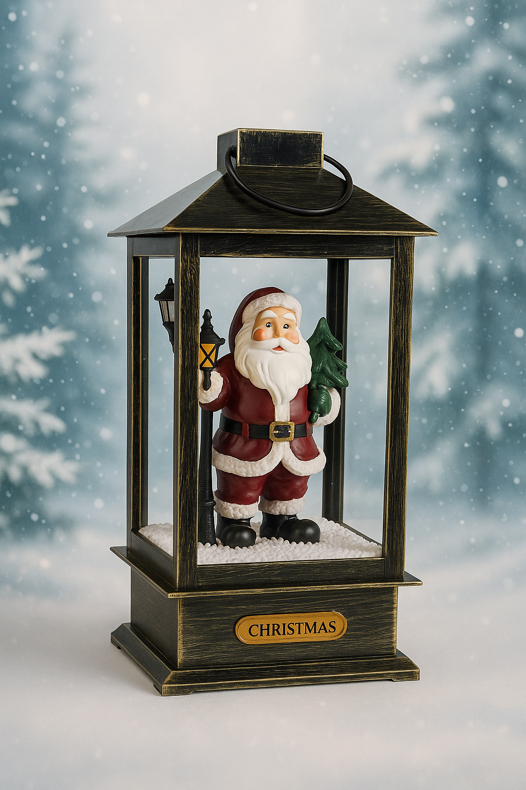 Коледна фенерна лампа със Светещ Дядо Коледа