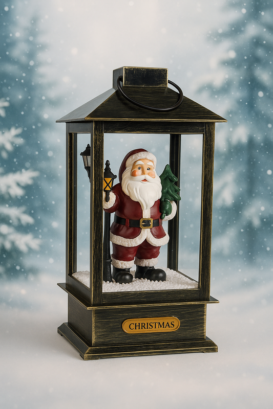Коледна фенерна лампа със Светещ Дядо Коледа