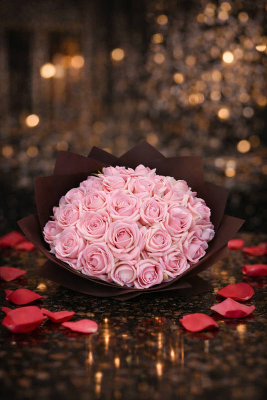 Букет от 24 вечни розови рози