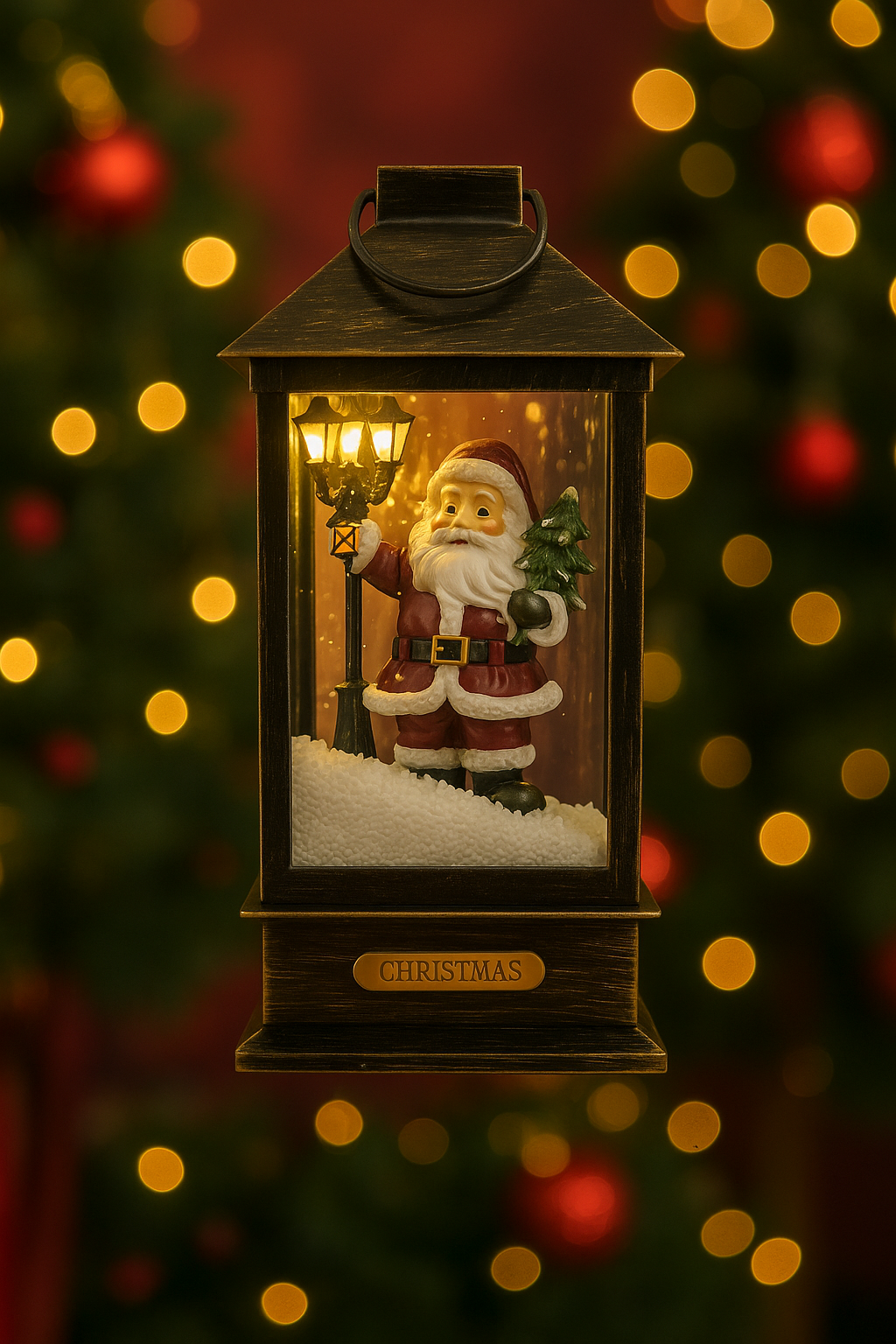 Коледна фенерна лампа със Светещ Дядо Коледа