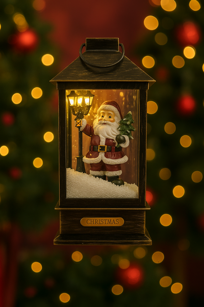 Коледна фенерна лампа със Светещ Дядо Коледа