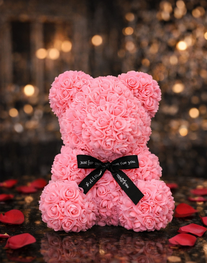 Премиум мече от вечни рози (40 см)