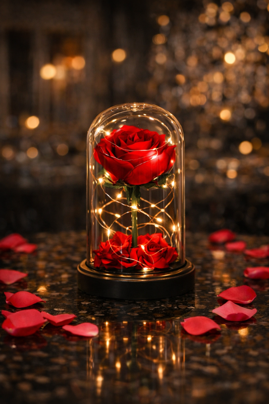 Луксозна вечна роза в стъкленица