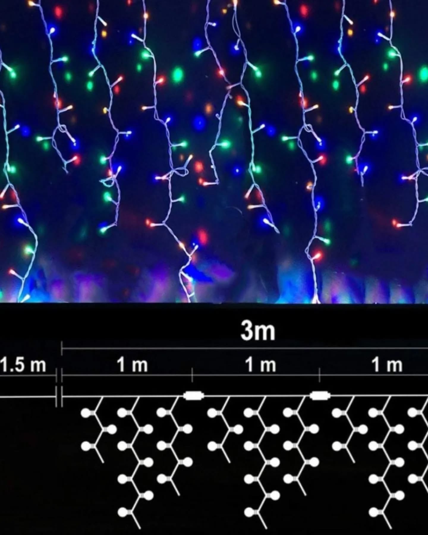 LED лампички тип завеса